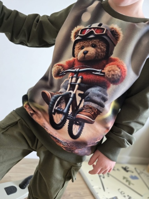 Bluza miś na rowerze