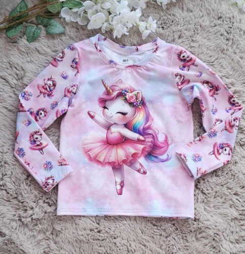 Bluzka panel jednorożec baletnica