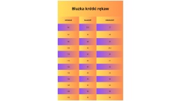 tabela rozmiarów krótki rękaw