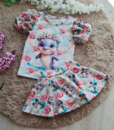 Bluzka panel delfinek mini bufka